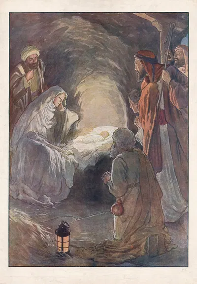 The infant Jesus and the sheperds by Уильям Генри Маргетсон, 1904 — digital art print download