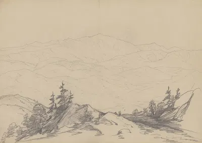 Mountain Landscape by Джон Уильям Касилиар — digital art print download