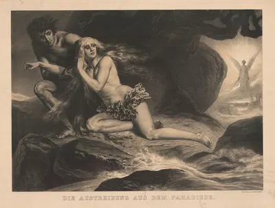 The Expulsion from Paradise by Fritz Roeber, 1888 — digital art print download