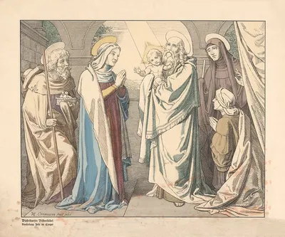 Jesus is presented in the temple by H. Commans, 1906 — digital art print download