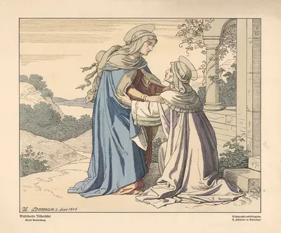 Mary and Elizabeth by H. Commans, 1906 — digital art print download