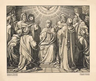 The coming of the Holy Spirit by H. Commans, 1907 — digital art print download