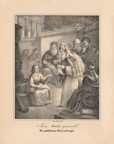 Jesus, twelve years old by Johann Baptist Sonderland, 1843 — digital art print download