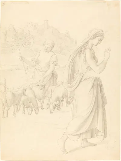 The Meeting of Jacob and Rachel by Иосиф фон Фюрих, c. 1829 — digital art print download
