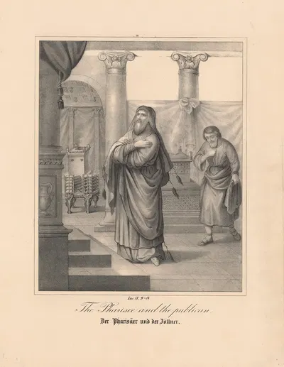 The Pharisee and the publican by Johann Baptist Sonderland, 1843 — digital art print download