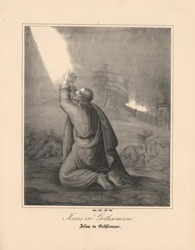 Jesus in Gethsemane by Johann Baptist Sonderland, 1843 — digital art print download
