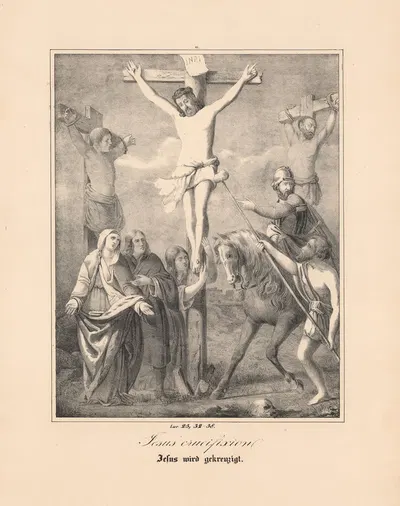 Jesus' Crucifixion by Johann Baptist Sonderland, 1843 — digital art print download