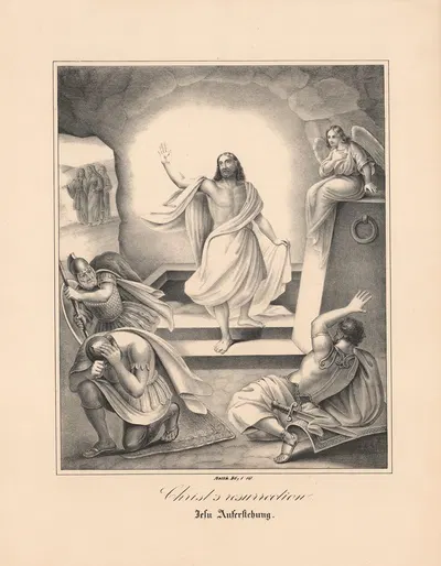 Christ's resurrection by Johann Baptist Sonderland, 1843 — digital art print download