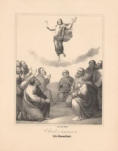 Christ's ascension by Johann Baptist Sonderland, 1843 — digital art print download
