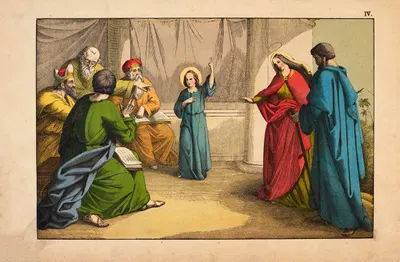 Jesus as a 12-year-old in the temple by Theodor Eckardt, 1879 — digital art print download