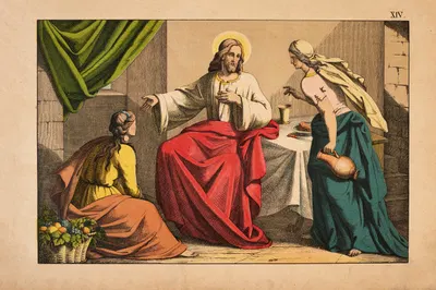 Martha and Mary by Theodor Eckardt, 1879 — digital art print download