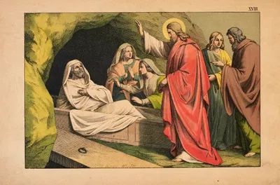 The raising of Lazarus by Theodor Eckardt, 1879 — digital art print download