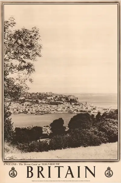 England - The Devon Coast at Teignmouth by Travel Association of Great Britain & Northern Ireland, 1950 — digital art print…
