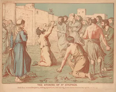 The Stoning of St. Stephen by W. Gunston — digital art print download