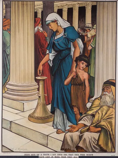 Jesus said 'of a truth i say unto you, that this poor widow hath cast in more than they all' by Walter Jenks Morgan, 1888 —…