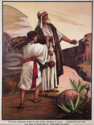 By faith Abraham, when he was tried, offered up isaac…. by Walter Jenks Morgan, 1888 — digital art print download