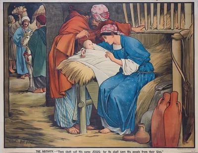 The Nativity.—'Thou shalt call his name Jesus; for he shall save his people from their sins' by Walter Jenks Morgan, 1888 —…