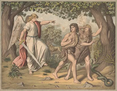 The Expulsion from Paradise by Wangemann, 1910 — digital art print download