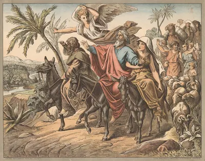 Abraham arrives in the Promised Land by Wangemann, 1910 — digital art print download