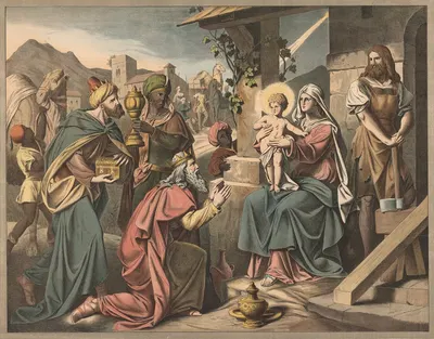 The Adoration of the Magi by Wangemann, 1910 — digital art print download