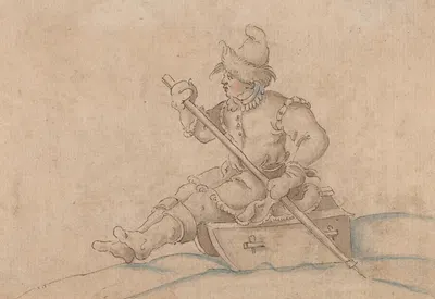 A Boy on a Sled by Йост Амман — digital art print download