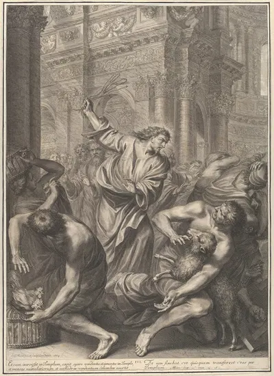 Christ Driving the Merchants from the Temple by Grégoire Huret, 1664 — digital art print download