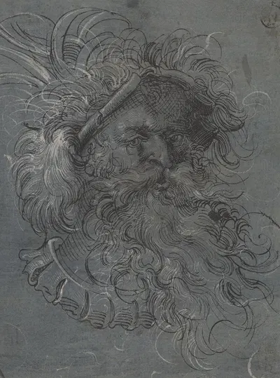 Head of a Bearded Man by Йост Амман, 1572 — digital art print download