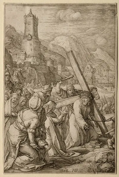 Christ Carrying the Cross by Hendrick Goltzius, 1596-1598 — digital art print download