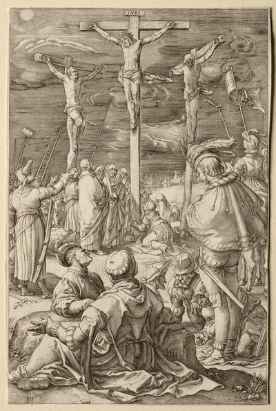 Christ of the Cross between the Two Thieves by Hendrick Goltzius, 1596-1598 — digital art print download