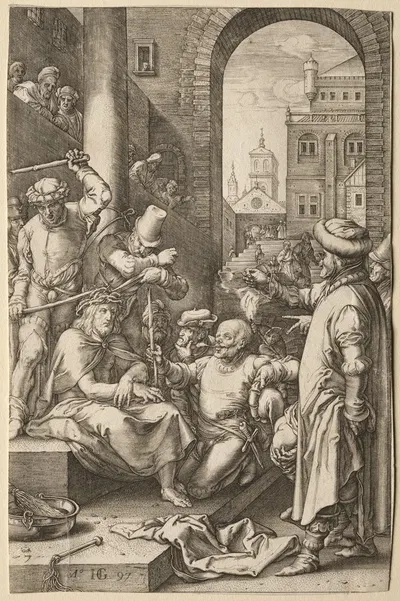 The Crowning with Thorns by Hendrick Goltzius, 1597 — digital art print download
