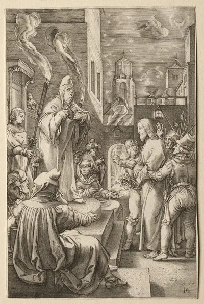 Christ before Caiaphas by Hendrick Goltzius, 1597 — digital art print download