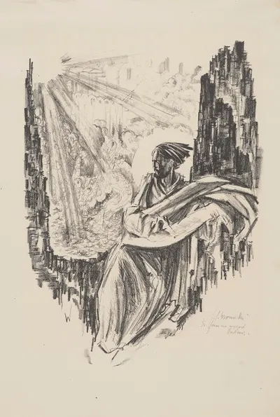 Saint John on the Isle of Patmos by Jan J. Wroniecki, 1936 — digital art print download