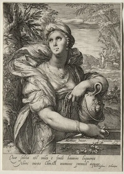 The Woman of Samaria by Jan Saenredam, c. 1595 — digital art print download