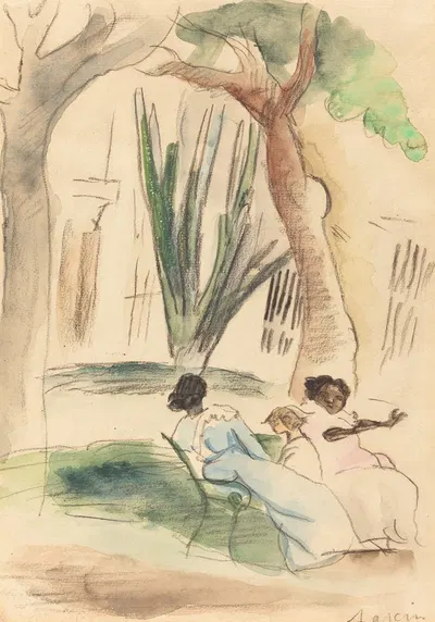 Nannies with a Child by Jules Pascin, 1917 — digital art print download
