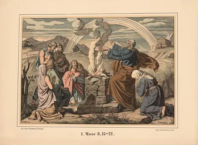 Noah's Thanksgiving Offering by Karl Gottlob Schönherr, 1911 — digital art print download