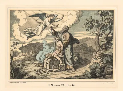 Abraham and Isaac by Karl Gottlob Schönherr, 1911 — digital art print download