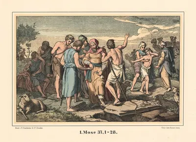 Joseph is sold by his brothers by Karl Gottlob Schönherr, 1911 — digital art print download