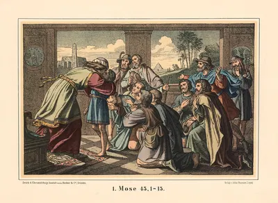 Joseph reveals himself to his brothers by Karl Gottlob Schönherr, 1911 — digital art print download