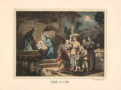 The birth of Jesus by Karl Gottlob Schönherr, 1911 — digital art print download