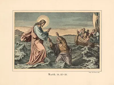 Peter's walk on water by Karl Gottlob Schönherr, 1911 — digital art print download