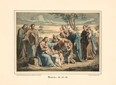 Jesus blesses the little children by Karl Gottlob Schönherr, 1911 — digital art print download