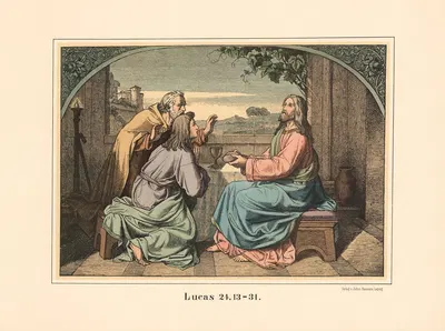 The journey to Emmaus by Karl Gottlob Schönherr, 1911 — digital art print download