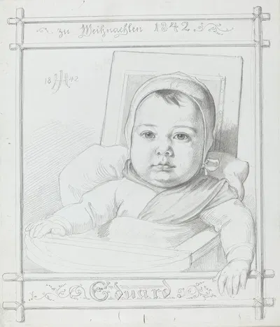 Eduard, the Artist's Infant Son by Юлий Хюбнер, 1842 — digital art print download