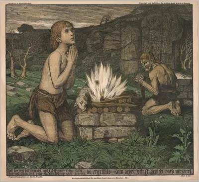 Cain and Abel by Маттиас Шиствл, 1907 — digital art print download