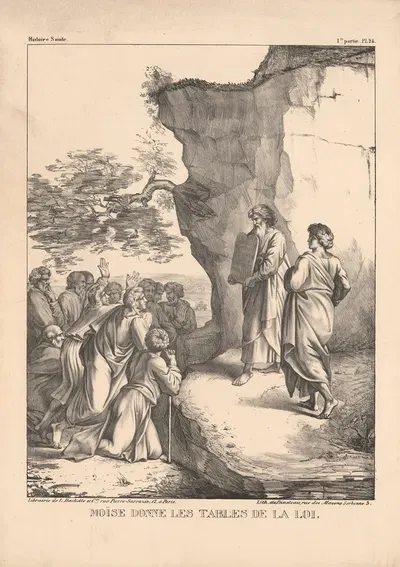 Moise donne les tables de la loi by P. Bineteau, 1890 — digital art print download