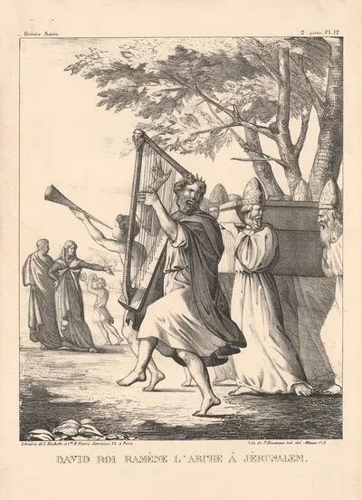 David roi ramene l'arche a Jerusalem by P. Bineteau, 1890 — digital art print download