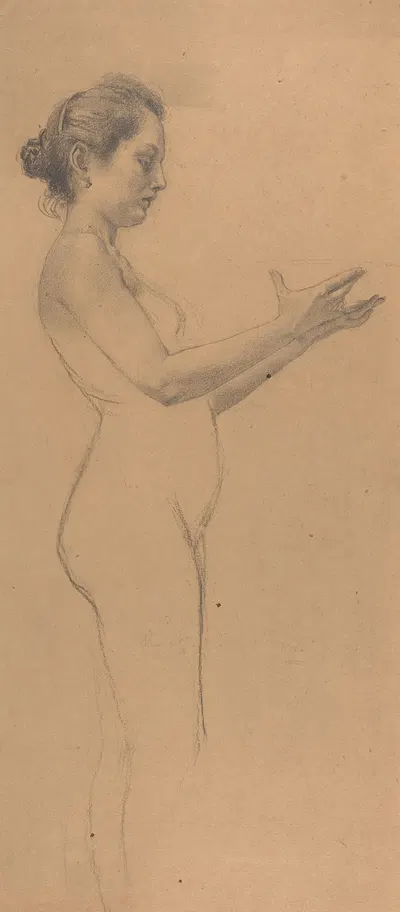 Female Nude with a Platter by Карел Витезслав Машек, 1898 — digital art print download