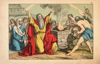 Noah's sacrifice after leaving the ark by Theodor Eckardt, 1879 — digital art print download