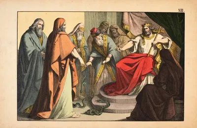 Moses and Aaron before Pharaoh by Theodor Eckardt, 1879 — digital art print download