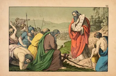 Moses with the tablets of the law by Theodor Eckardt, 1879 — digital art print download